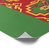 Flagge Turkmenistans Poster (Ecke)