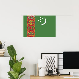 Flagge Turkmenistans Poster