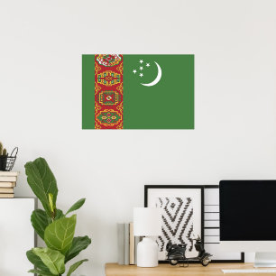 Flagge Turkmenistans Poster