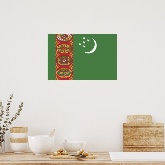 Flagge Turkmenistans Poster (Küche)