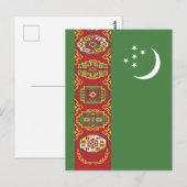 Flagge Turkmenistans Postkarte (Vorne/Hinten)