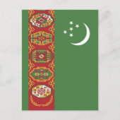 Flagge Turkmenistans Postkarte (Vorderseite)