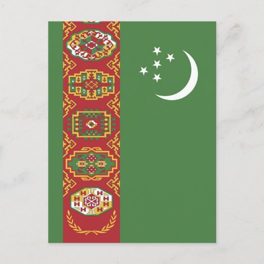 Flagge Turkmenistans Postkarte (Vorderseite)
