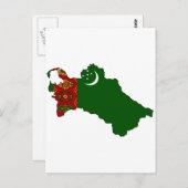Flagge Turkmenistans Postkarte (Vorne/Hinten)