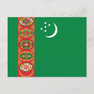 Flagge Turkmenistans Postkarte