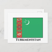 Flagge Turkmenistans Postkarte (Vorne/Hinten)