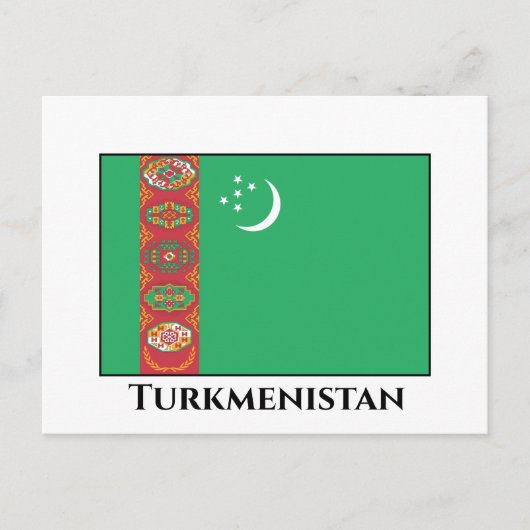 Flagge Turkmenistans Postkarte (Vorderseite)