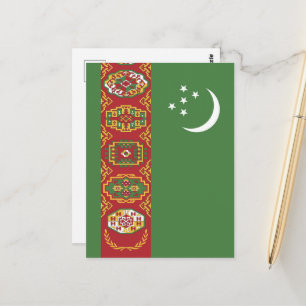 Flagge Turkmenistans Postkarte