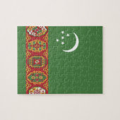 Flagge Turkmenistans Puzzle (Horizontal)