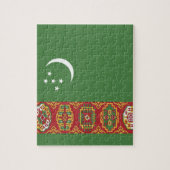 Flagge Turkmenistans Puzzle (Vertikal)