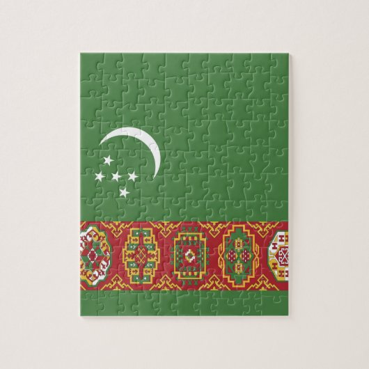 Flagge Turkmenistans Puzzle (Vertikal)