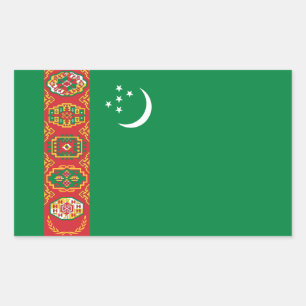 Flagge Turkmenistans Rechteckiger Aufkleber