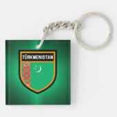 Flagge Turkmenistans Schlüsselanhänger (Rückseite)