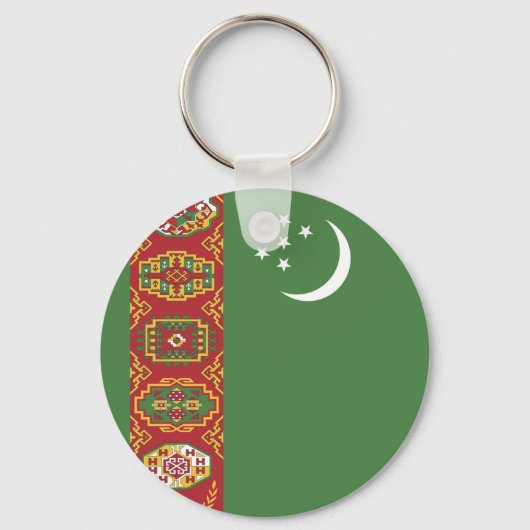 Flagge Turkmenistans Schlüsselanhänger (Vorderseite)
