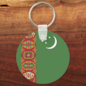 Flagge Turkmenistans Schlüsselanhänger (Vorderseite)