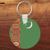 Flagge Turkmenistans Schlüsselanhänger (Vorderseite)
