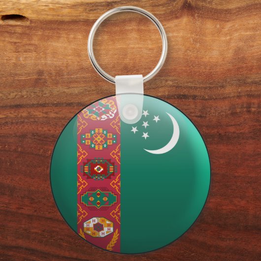 Flagge Turkmenistans Schlüsselanhänger (Vorderseite)
