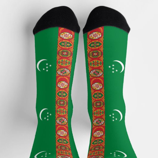 Flagge Turkmenistans Socken (Oben)