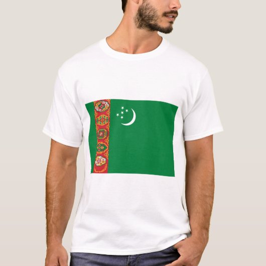 Flagge Turkmenistans T-Shirt (Vorderseite)