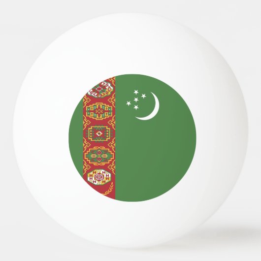 Flagge Turkmenistans Tischtennisball (Vorderseite)