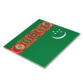 Flagge Turkmenistans (Turkmenien) Fliese (Seite)