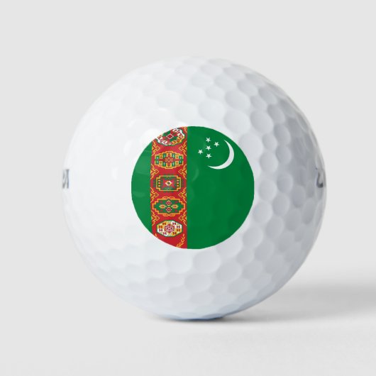 Flagge Turkmenistans (Turkmenien) Golfball (Vorderseite)
