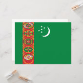 Flagge Turkmenistans (Turkmenien) Karte (Vorderseite/Rückseite Beispiel)