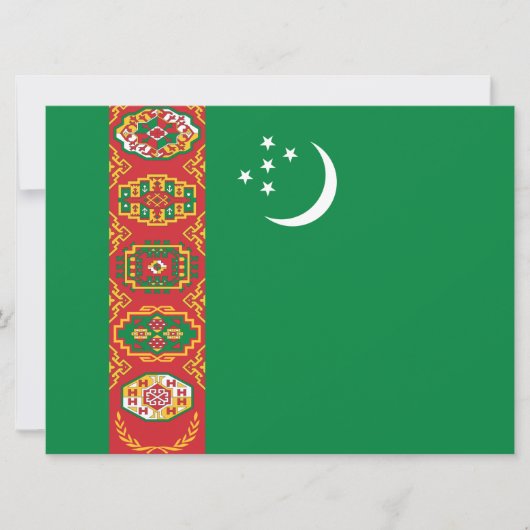 Flagge Turkmenistans (Turkmenien) Karte (Vorderseite)