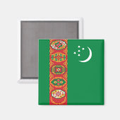 Flagge Turkmenistans (Turkmenien) Magnet (Vorderseite/Rückseite)