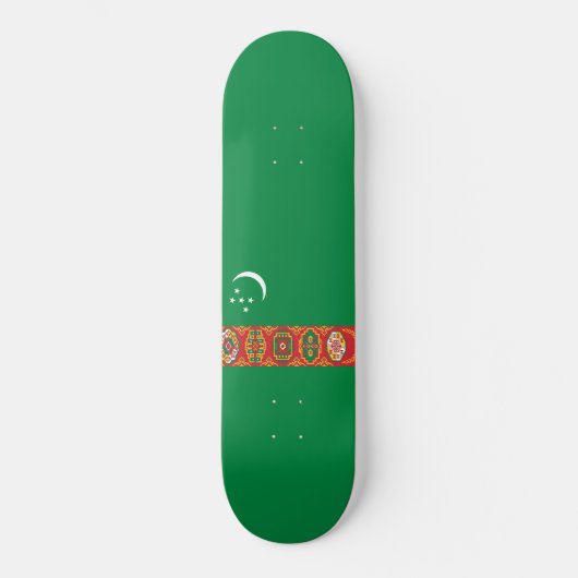 Flagge Turkmenistans (Turkmenien) Skateboard (Vorderseite)