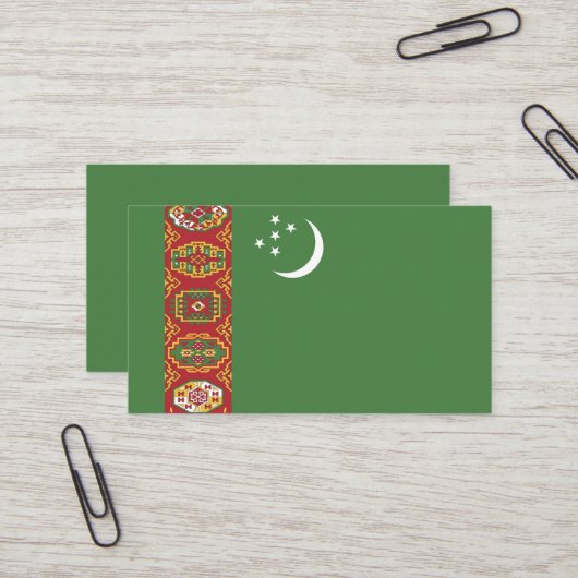 Flagge Turkmenistans Visitenkarte (Vorderseite/Rückseite Beispiel)