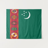 Flagge Turkmenistans Wandteppich (Vorderseite (Horizontal))