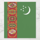 Flagge Turkmenistans Weinetikett (Einzelnes Label)