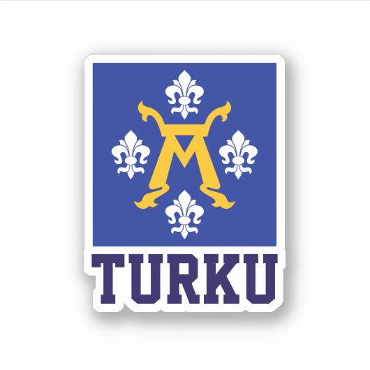 Flagge Turku, Finnland Aufkleber (Vorderseite)