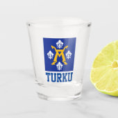 Flagge Turku, Finnland Schnapsglas (Vorderseite)
