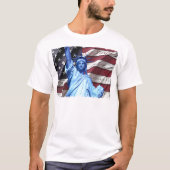 Flagge u. Freiheitsstatue Entwurf T-Shirt (Vorderseite)