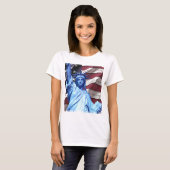 Flagge u. Freiheitsstatue Entwurf T-Shirt (Vorne ganz)
