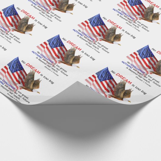 Flagge u. Trumpf-Zitat Eagles Donald J Geschenkpapier (Ecke)