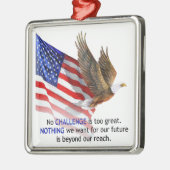Flagge u. Trumpf-Zitat Eagles Donald J Silbernes Ornament (Links)