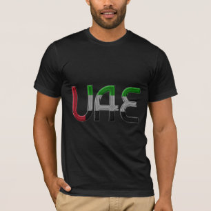 Flagge UAE Arabische Emirate färbt Typografie T-Shirt