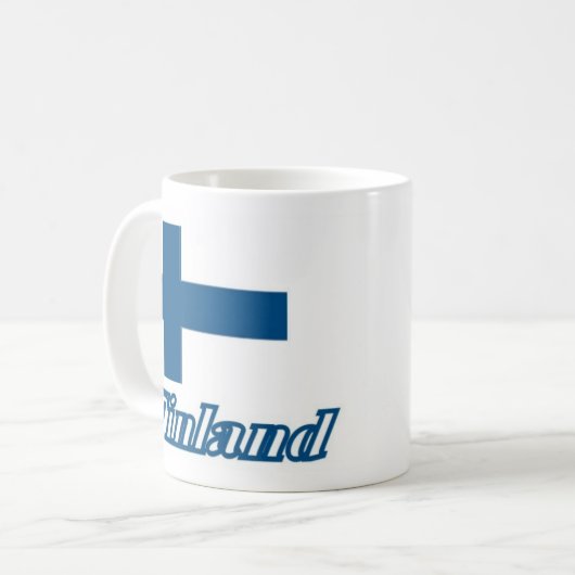 Flagge über Finnland-Entwurf Kaffeetasse (Vorderseite Links)