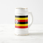Flagge Ugandas Bierglas (VorderseiteRechts)