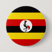 Flagge Ugandas Button (Vorderseite)