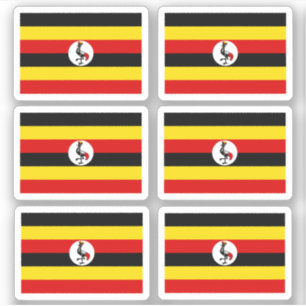 Flagge Ugandas - eine Sammlung Aufkleber