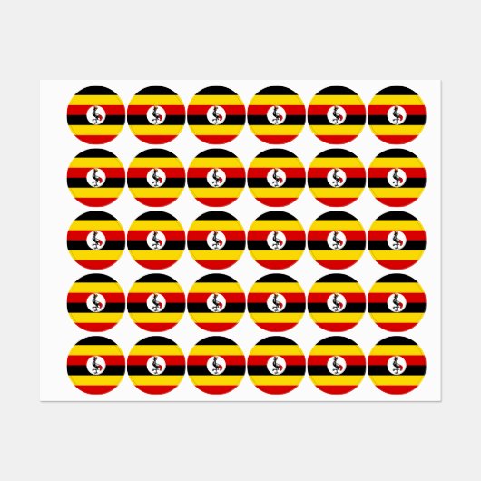Flagge Ugandas Etiketten (Blatt)