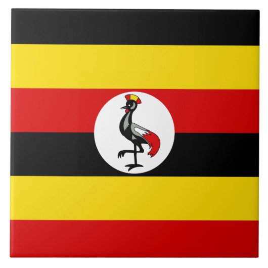 Flagge Ugandas Fliese (Vorderseite)