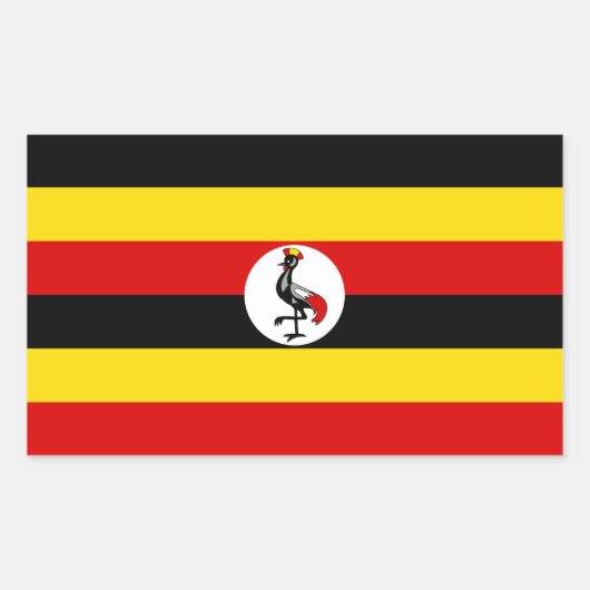 Flagge Ugandas Rechteckiger Aufkleber (Vorderseite)