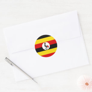 Flagge Ugandas Runder Aufkleber