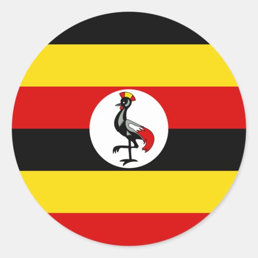 Flagge Ugandas Runder Aufkleber (Vorderseite)