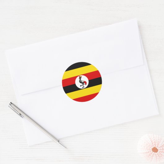 Flagge Ugandas Runder Aufkleber (Umschlag)